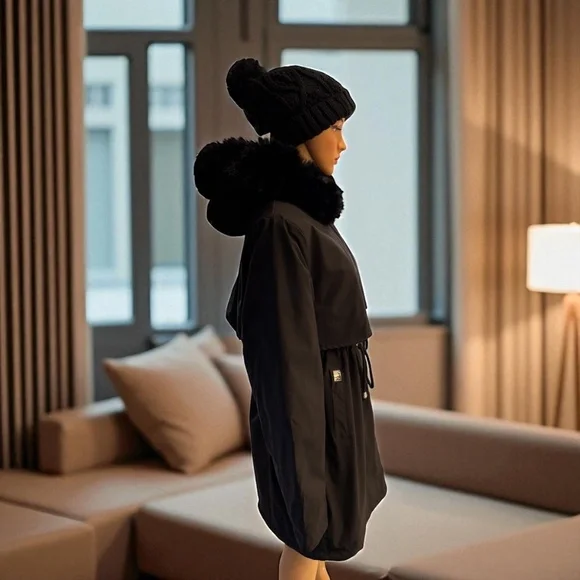 Women’s Hooded Mid-Length Jacket size XL - Picture 4 of 9